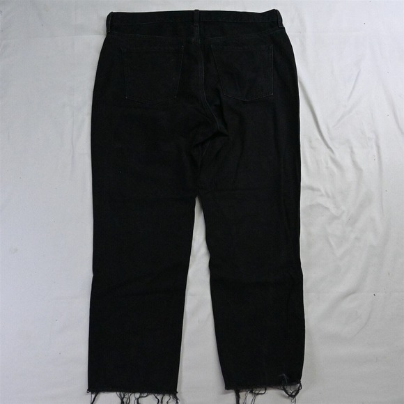 Old Navy 18 The Sky-Hi Straight Extra High Black Raw Hem Denim Jeans - Picture 7 of 7
